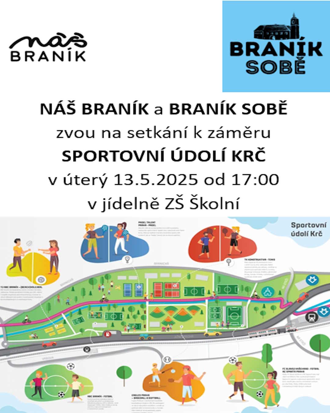 Zajímá Vás projekt Sportovní údolí Krč, který se týká i území Braníka?   
